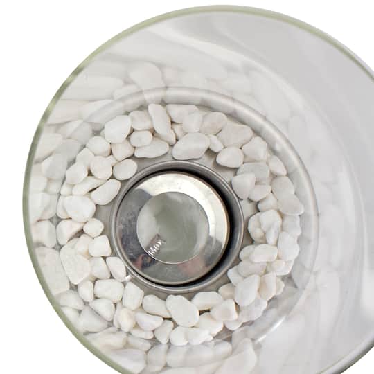 10.5" Bio Ethanol Round Portable Tabletop Fireplace with Silver Base